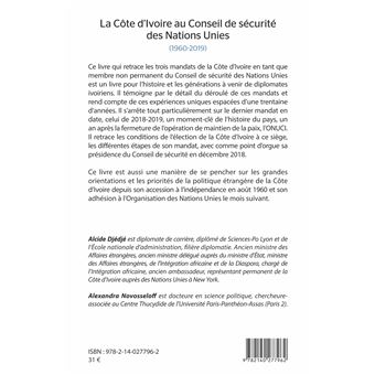 La Côte d'Ivoire au conseil de sécurité des Nations Unies