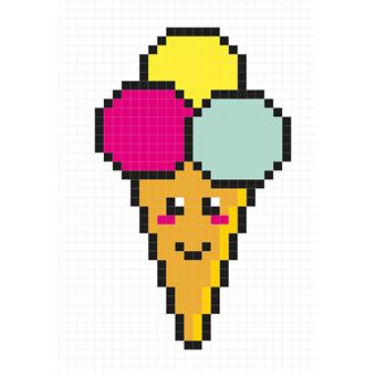 Coloriages Pixel kawaii - pochette 6 feutres pailletés