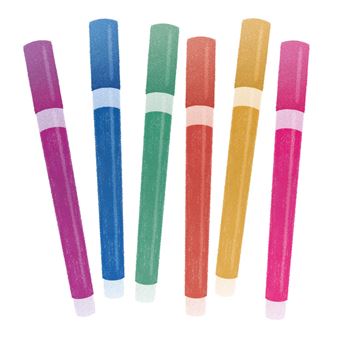 Coloriages Pixel kawaii - pochette 6 feutres pailletés