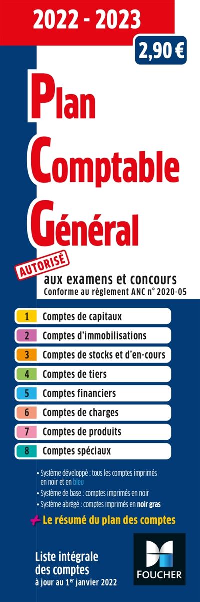 Plan comptable général - PCG - 2022-2023 - Sébastien Paugam - broché