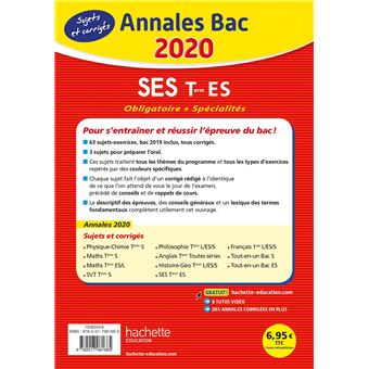 Annales Bac 2020 SES Term ES