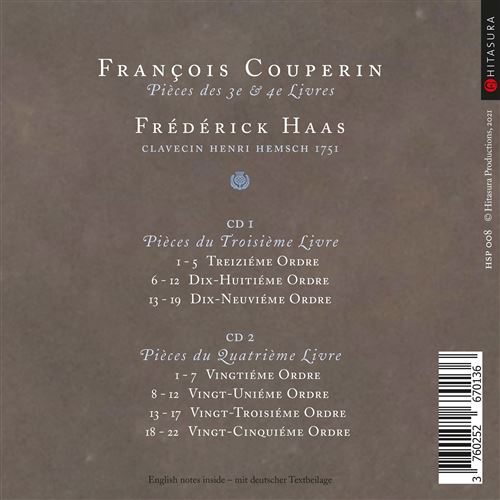 Couperin: Pièces des 3ème et 4ème Livres - Frédérick Haas