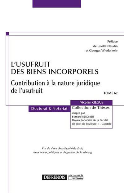 L usufruit des biens incorporels