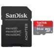 Sandisk Carte mémoire Ultra microSDXC 64 Go Class 10 + Adaptateur SD