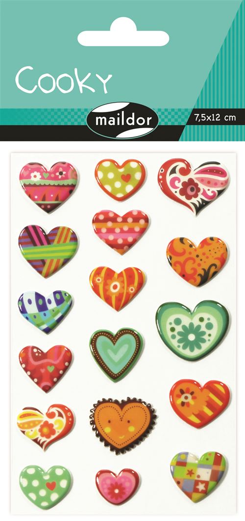 Planche à stickers Maildor Cooky Coeurs
