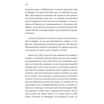 L'union dans la prière, pour la propagation de l'Évangile, et pour le début du millénium en Amérique