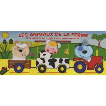 Les animaux de la ferme Mon coffret de 3 livres avec marionnettes ...