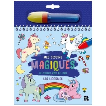 Je colorie avec de l'eau - Les licornes