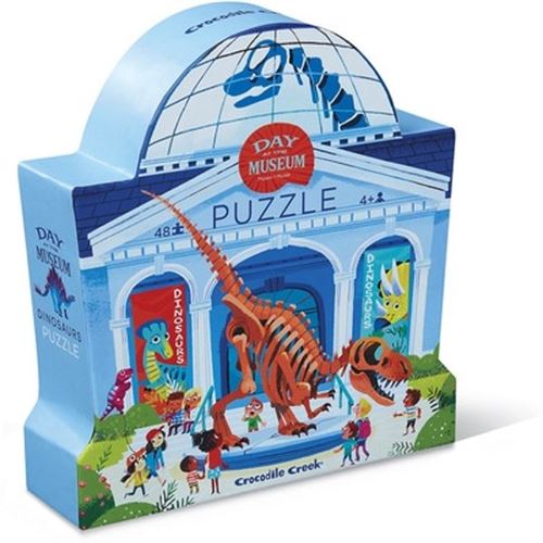 CROCODILE CREEK Bertoy 384063-1 Day at Museum Dinosaure Puzzle de Sol Bleu/Vert/Orange/Rouge/Rose 45,7 x 61 cm