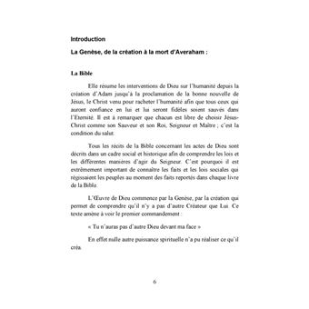 De la création à la mort d'Abraham