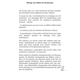 Mariage une affaire de domination