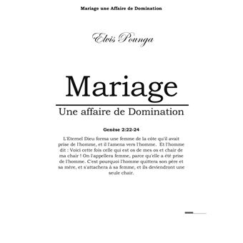 Mariage une affaire de domination