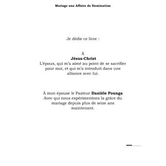 Mariage une affaire de domination