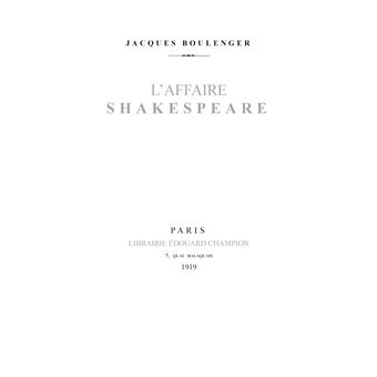 L'Affaire Shakespeare