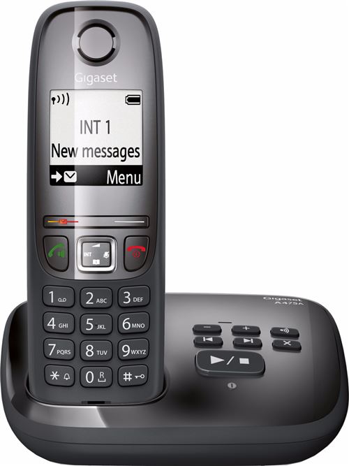 Gigaset A475A Noir - Téléphone avec Répondeur