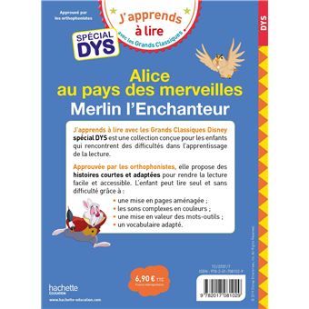 Disney - Alice au pays des merveilles / Merlin l'Enchanteur Spécial DYS (dyslexie)