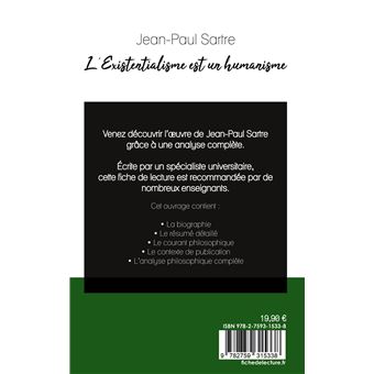 L'Existentialisme est un humanisme de Jean-Paul Sartre (fiche de lecture et analyse complète de l'oeuvre)