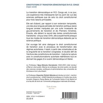 Constitutions et transition démocratique en R.D.Congo