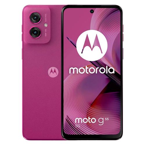 Motorola Moto G55 - 5G smartphone - double SIM - RAM 8 Go / Mémoire interne 256 Go - microSD slot - Écran LCD - 6.49 - 2400 x 1080 pixels - (120 Hz) - 2x caméras arrière 50 MP, 8 MP - front camera 16 MP - violet crépuscule