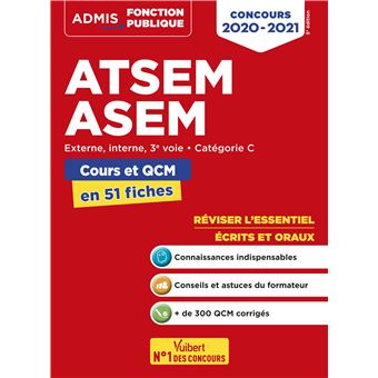 ATSEM ASEM cours et QCM en 51 fiches concours 2020-2021