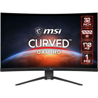 MSI Optix G322CQP - Écran LED - jeux - incurvé - 31.5" - 2560 x 1440 WQHD @ 170 Hz - VA - 250 cd/m² - 2500:1 - 1 ms - 2xHDMI, DisplayPort - noir - 1