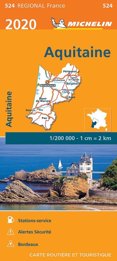 AQUITAINE 10524 CARTE MICHELIN KAART 2020