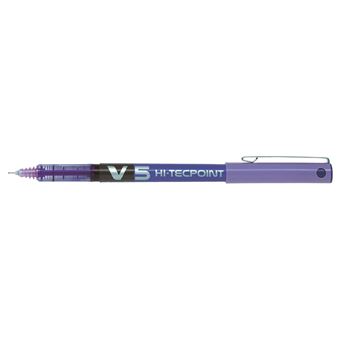 Pilot V5 Hi-Tecpoint Lot De 4 Stylos Roller Pointe Fine 0,5 Mm - Encre Noire, Bleue, Verte Et Rouge