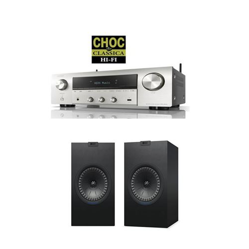 Amplificateur Hi-Fi Denon DRA-800H Argent + Enceinte bibliothèque Kef Q350 Noir vendue par paire