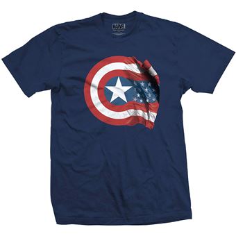 T-Shirt Unisex Captain America: American Shield Bleu Marine