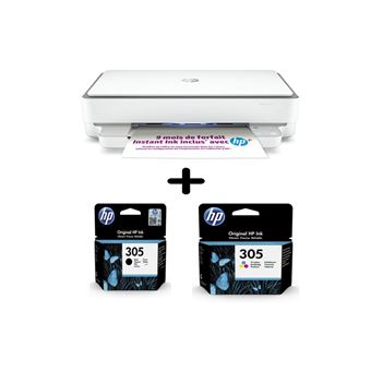 Imprimante Tout-en-un HP Envy 6032e Blanc + Cartouche d'encre HP