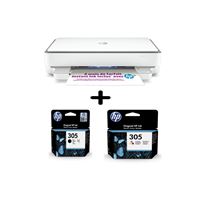 3 avis sur Imprimante Tout-en-un HP Envy 6032e Blanc + Cartouche d'encre HP  305 Noir + Cartouche d'encre HP pack 305 3 couleurs - Imprimante  multifonction