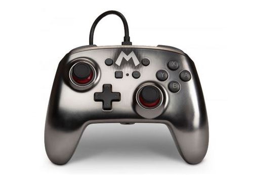 Wired Enhanced Controller Silver Mario  Exclu Switch