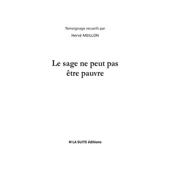Le sage ne peut pas être pauvre