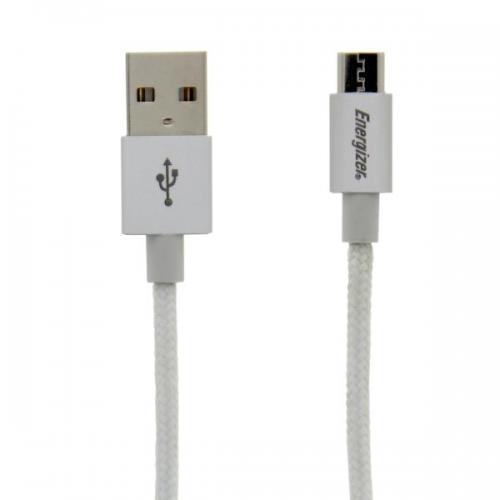 Câble Energizer HighTech Charge et data Métallique Blanc 1.2 m pour appareils micro-USB