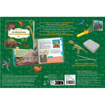 Je découvre les dinos - coffret avec lampe et kit excavation