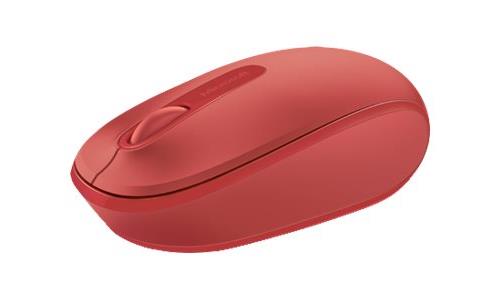 Microsoft Wireless Mobile Mouse 1850 - Souris - droitiers et gauchers - optique - 3 boutons - sans fil - 2.4 GHz - récepteur sans fil USB - rouge flamme