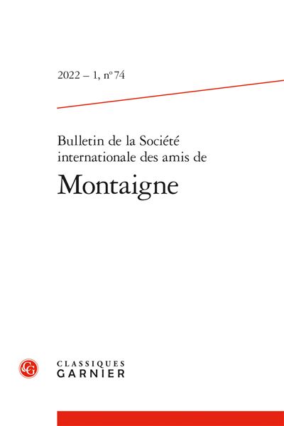 Bulletin de la Société internationale des amis de Montaigne 2022