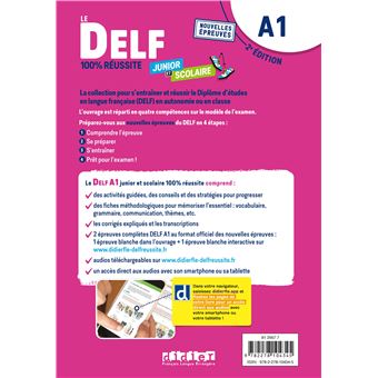 Le DELF A1 Junior et Scolaire 100% Réussite - édition 2022-2023 - Livre + didierfle.app