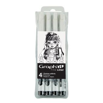 Pochette Graph'it de 4 Fine Liners Manga Noir