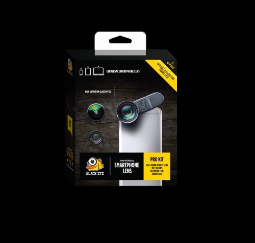 Black Eye Smartphone Lens - Pro Kit : Tele 3x + Full-Frame Fisheye + Macro HD