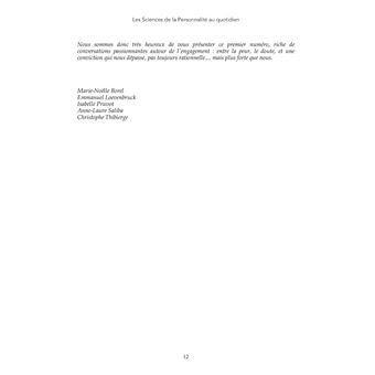 Les Sciences de la Personnalité au quotidien