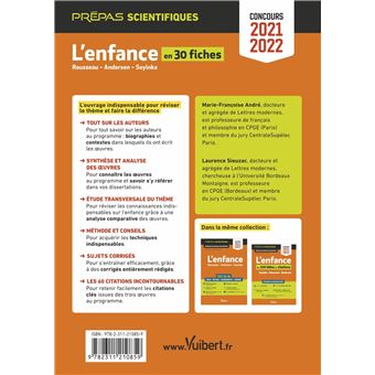 L'enfance en 30 fiches - Épreuve de français-philosophie - Prépas scientifiques - Concours 2021-2022