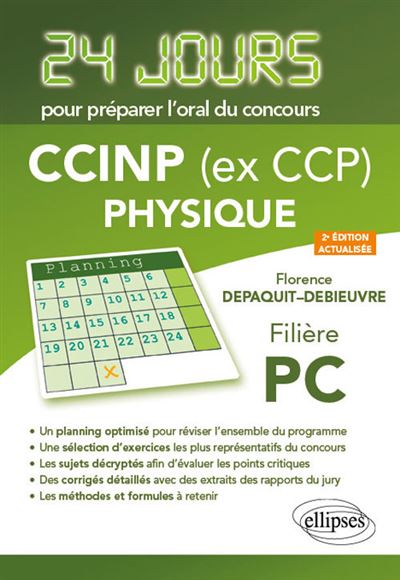Physique : 24 jours pour préparer l'oral du concours CCP, filière PC