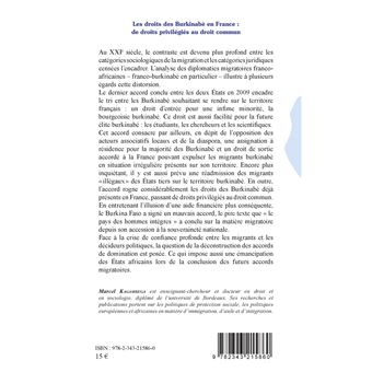 Les droits des Burkinabè en France : de droits privilégiés au droit commun