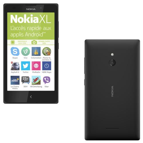 Nokia XL Dual SIM - 3G smartphone - double SIM - RAM 768 Mo / Mémoire interne 4 Go - microSD slot - Écran LCD - 5\