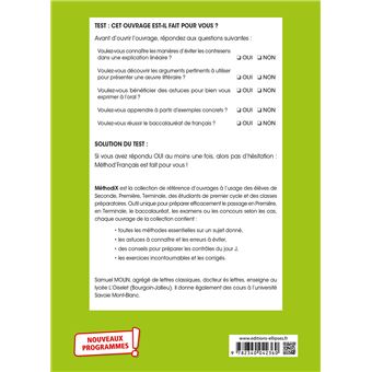 Méthod'Français. Première. L'épreuve orale du bac