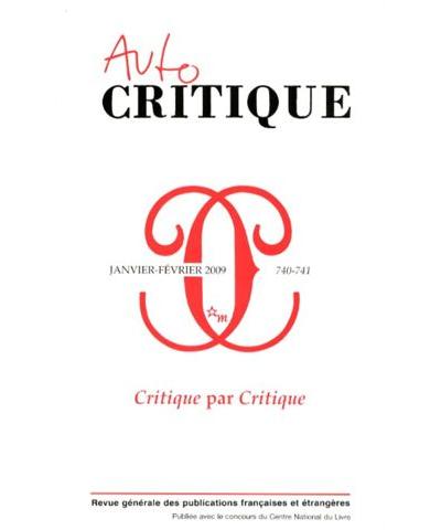 Critique 740-741 critique par critique -  Collectif - broché