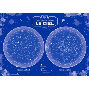 Je découvre l'espace - coffret avec lampe et poster phosphorescent des constellations