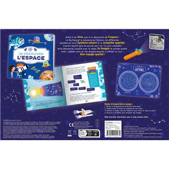 Je découvre l'espace - coffret avec lampe et poster phosphorescent des constellations