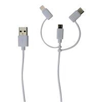 Câble Sinox Sync/Charge 3-en-1 Blanc 1 m